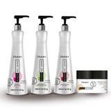 Curly hair line - 4 Steps Curly Line - Black Multi Rizos SET - Modeled, disciplined, hydrated curls, controlled volume and reduced frizz.