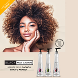 Curly hair line - 3 Steps Curly Line - Black Multi Rizos SET - Modeled, disciplined, hydrated curls, controlled volume and reduced frizz.