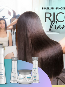 Rico Nano by Mutari 16.90fl.oz +  Maintenance Set|  Brazilian Nanokeratin with NanoPlastia Technology | The Best Straightening & Smoothing Hair Treatment - Amino & Repair Complex - For All Hair Types |  Formaldehyde-Free