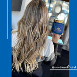 Gold Set - Baño de Oro - 3 Steps - Home Care (Shampoo + Mask + Leave-in) - For all hair types, with hyaluronic acid, hydrolyzed keratin for instant strand repair.