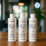 Rico Nutri 3 Steps - Daily maintenance kit for chemically treated, dry, and dull hair (Shampoo 10.14 fl. oz + Conditioner 10.14 oz + Leave-in 10.14 fl. oz). All steps are sulfate-free and feature color safe technology to prevent fading of colored hair.