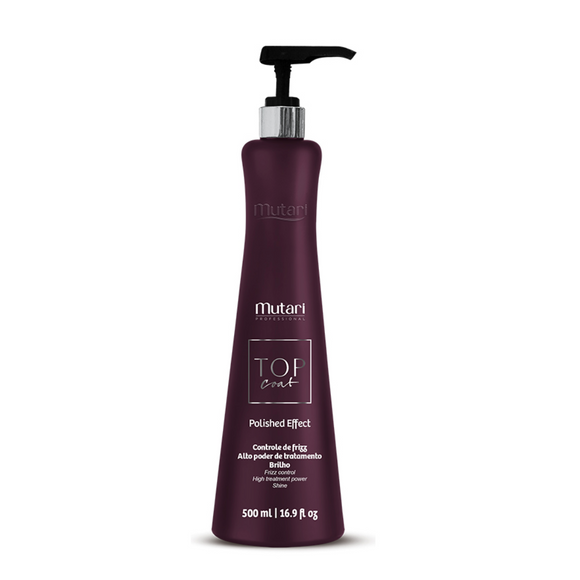 Top Coat Polished Effect Conditioner – 500ml/17oz - Frizz control, high treatment power and shine. Restores the hair fiber, controls frizz, gives shine and softness to the hair.